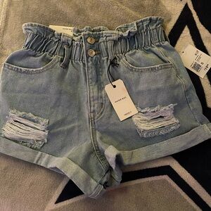 Forever 21 paper bag clinched waist relaxed fit shirts size Small brand new